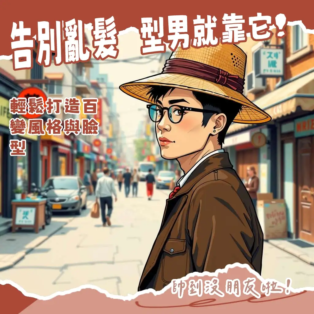 漁夫帽男生穿搭指南：從帽款挑選到多風格搭配，教你輕鬆變身街頭潮男。