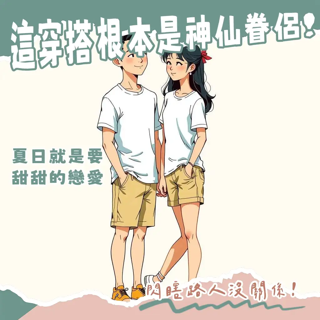 夏日情侶穿搭靈感，以清爽材質與和諧色系展現默契，輕鬆打造時尚又登對的戀愛感。