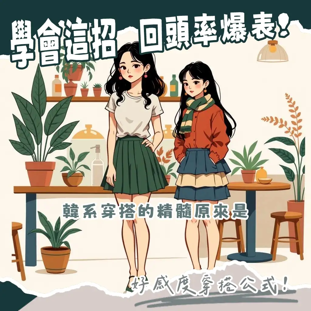 韓系少女穿搭指南，涵蓋清新甜美風格、層次感穿搭、短版上衣與A字裙搭配技巧。