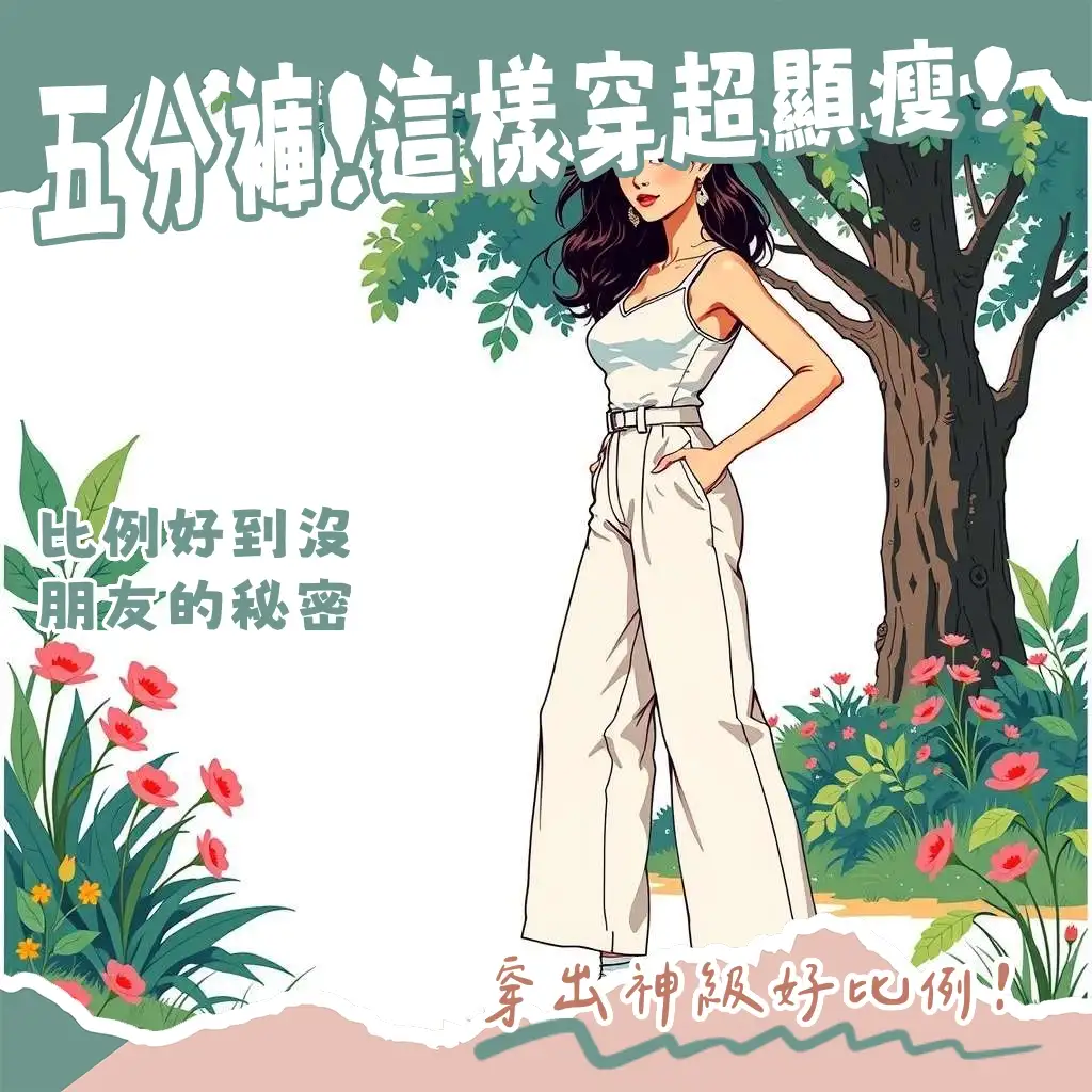 女生五分褲穿搭技巧教學，包含高腰、短版上衣、厚底鞋搭配原則，打造時髦顯瘦好比例。