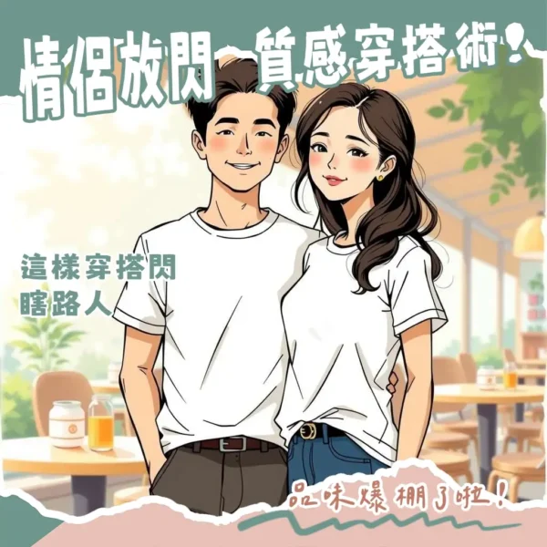 情侶T恤穿搭指南，教你挑選重磅素T、品牌Logo T恤與聯名款，打造質感情侶裝。