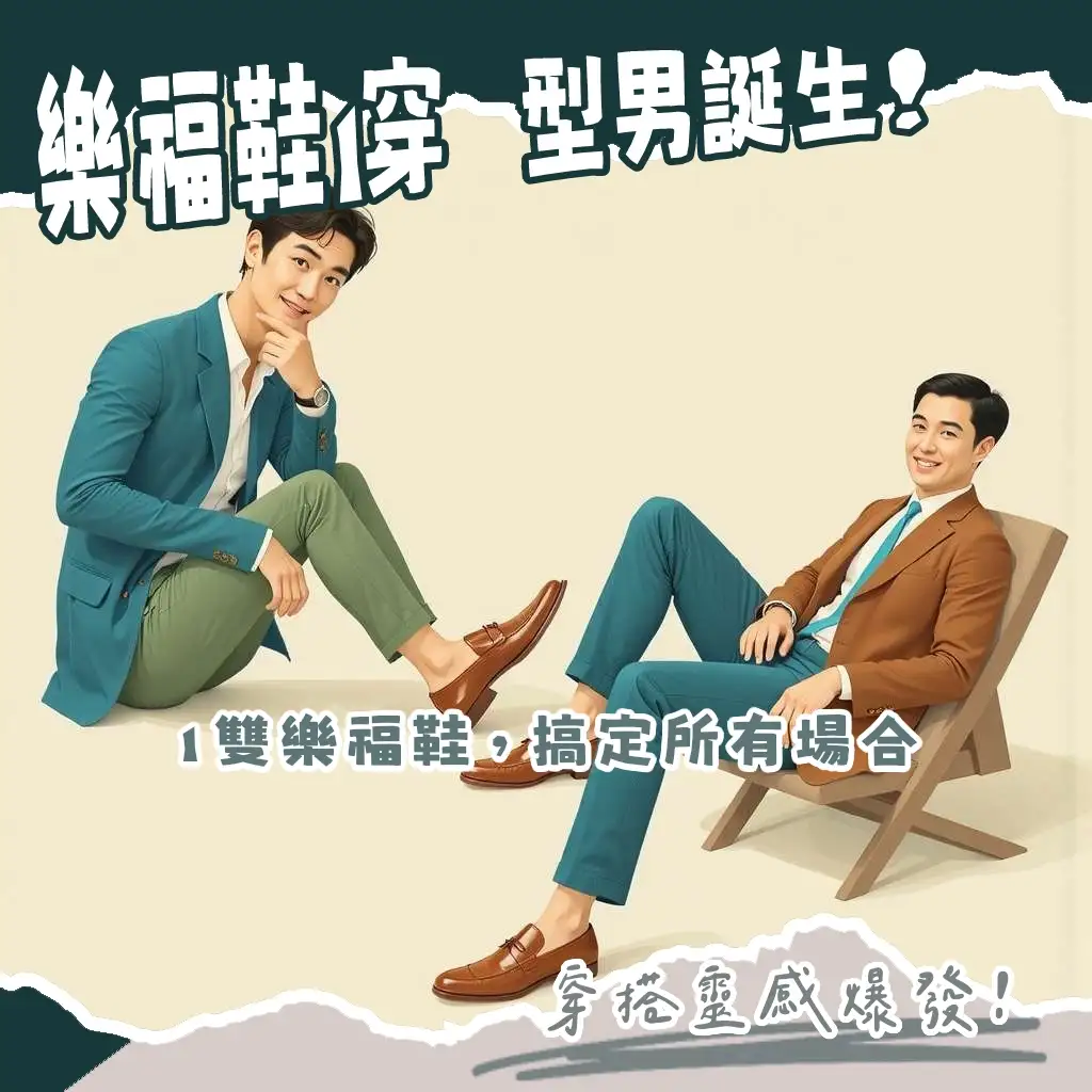 樂福鞋男穿搭精髓：九分褲與隱形襪，打造Smart Casual或美式度假風，輕鬆有型。