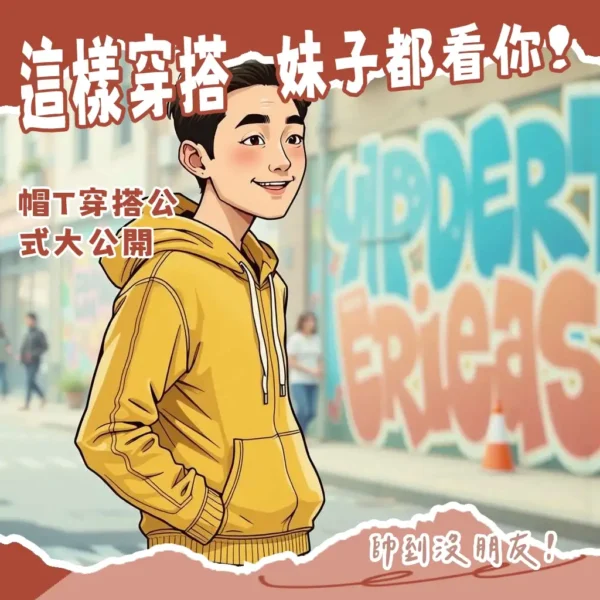 男帽T穿搭指南,涵蓋單穿、內搭、外套疊穿等豐富造型,教你輕鬆打造潮流時尚感。