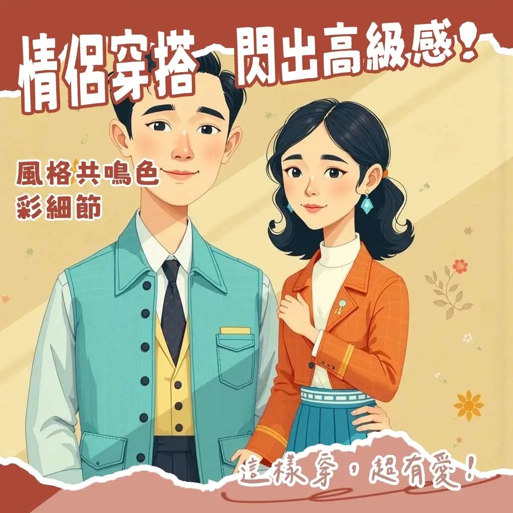 好看情侶裝：教你擺脫制服感，用色彩、風格、材質、廓形、細節搭出氛圍感穿搭，告別土氣，展現高級默契。