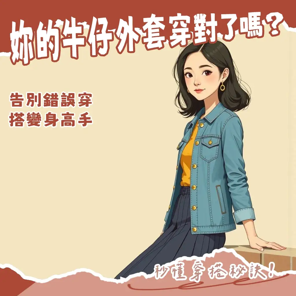 女生牛仔外套穿搭指南，涵蓋Oversize、短版、洋裝搭配技巧，以及各種配件點綴，打造你的時尚丹寧造型。