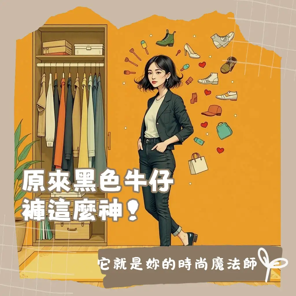 黑色牛仔褲穿搭指南：男女都能駕馭的顯瘦百搭術，含不同褲型與上衣搭配建議