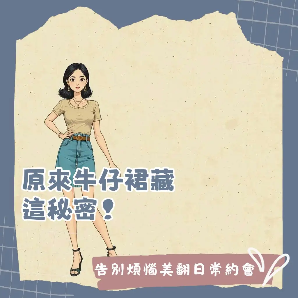 牛仔裙穿搭指南：從A字短裙到過膝長裙，解析四季造型與梨形身材顯瘦技巧。