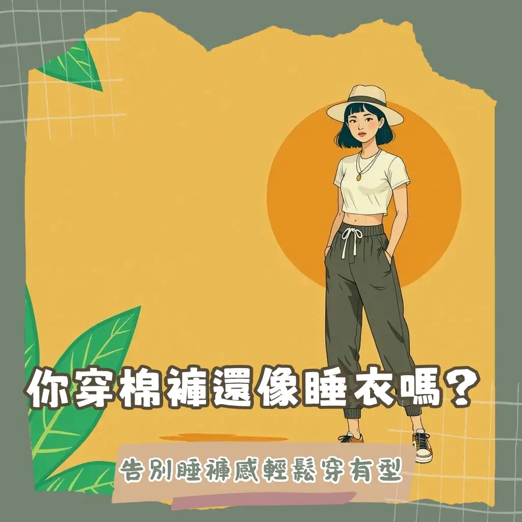 女生棉褲穿搭指南，涵蓋束口棉褲、寬版棉褲的選擇，搭配短版上衣與西裝外套的時尚造型，並解答常見穿搭問題。