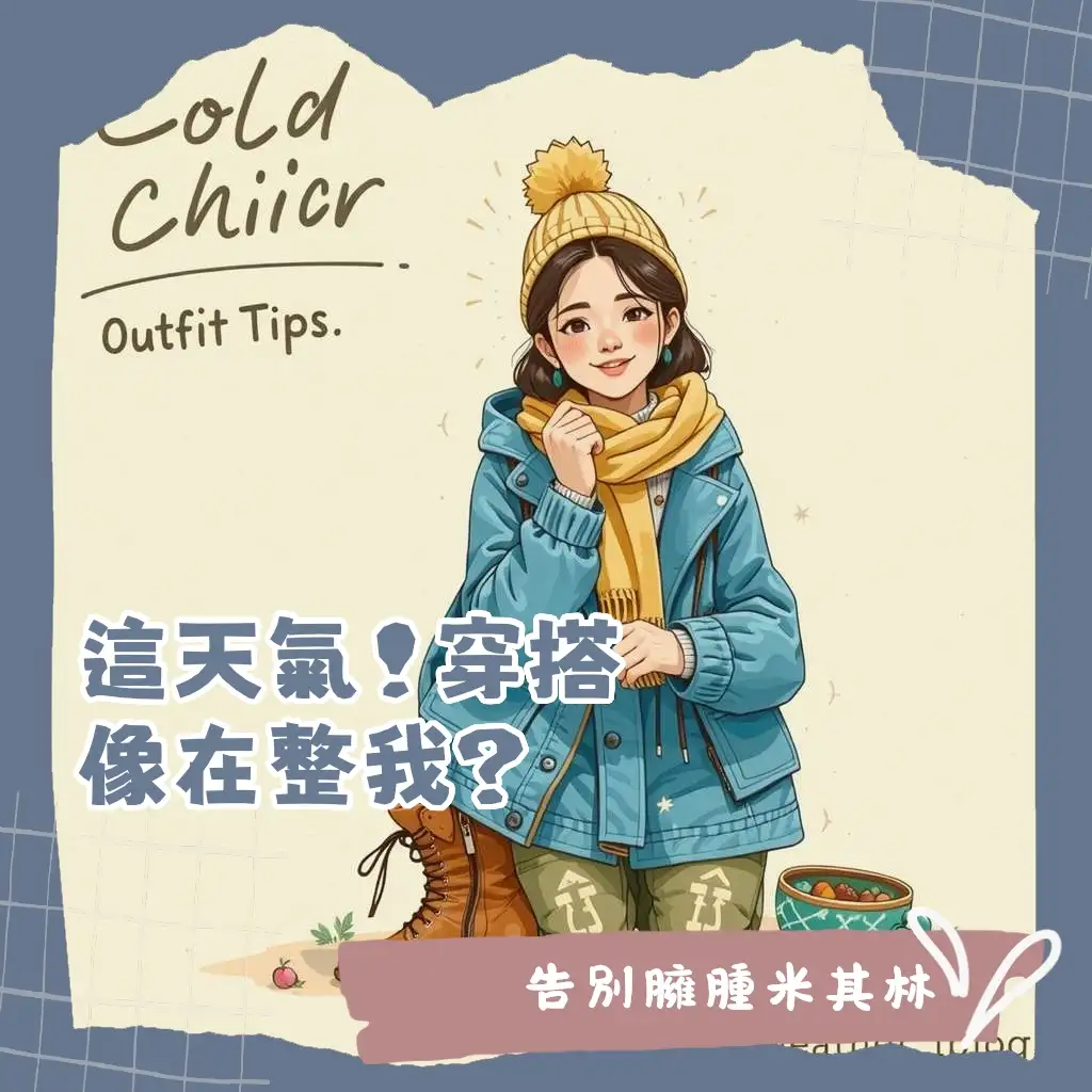 6度天氣穿搭指南，圖解洋蔥式穿搭法，發熱衣、羽絨外套、羊毛大衣等保暖單品搭配技巧，應對寒流。
